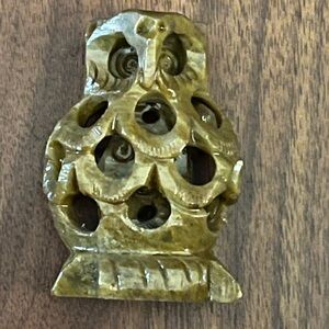 Carved Soap Stone Owl Figurine